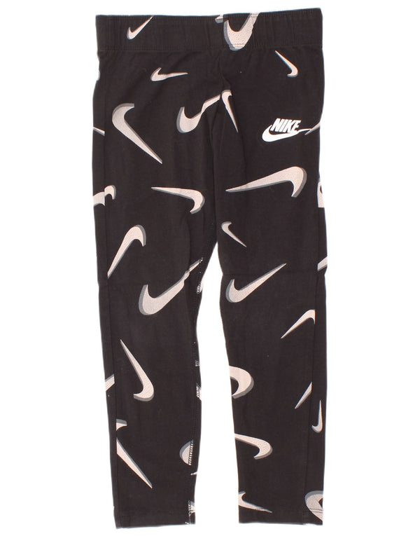 Puma Girls Tight Fit Graphic Leggings 6-7 Ani XS Bumbac Negru