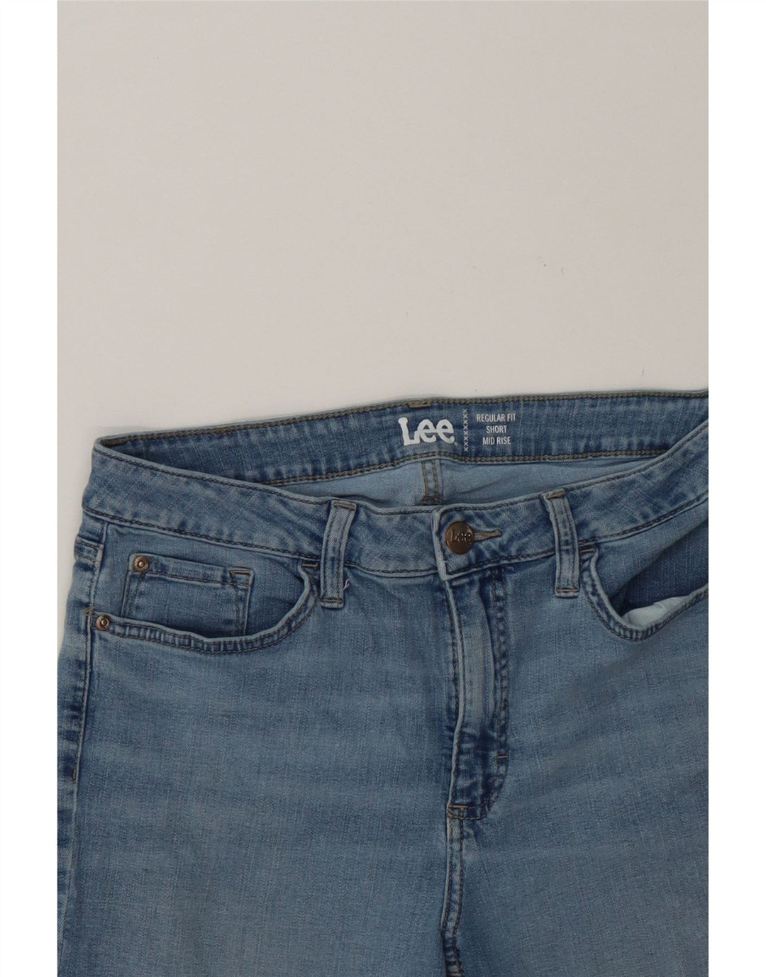 LEE Womens Regular Fit Mid Rise Denim Shorts W32 Medium  Blue Cotton Vintage Lee and Second-Hand Lee from Messina Hembry 