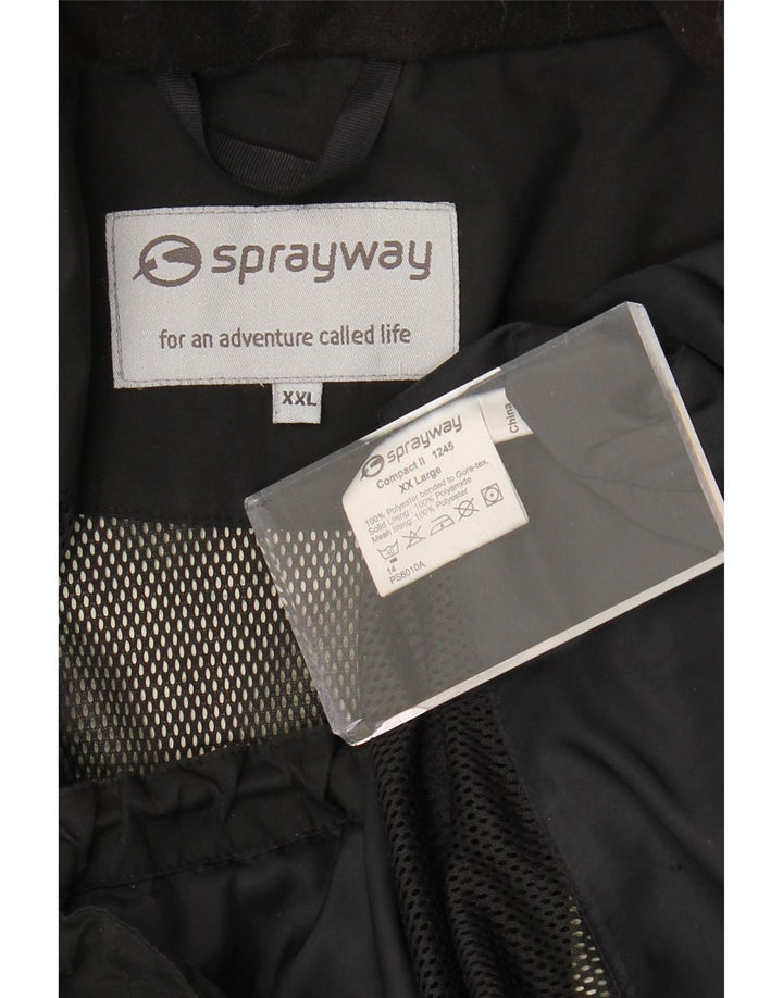SPRAYWAY Jachetă de ploaie cu glugă pentru bărbați UK 44 2XL Poliester negru