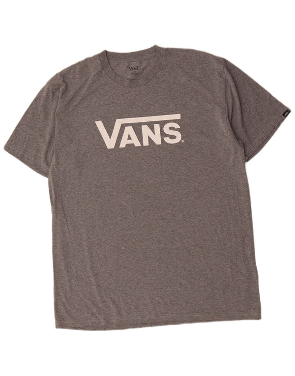 Vans Mens Graphic T-Shirt Top Large Grey Cotton