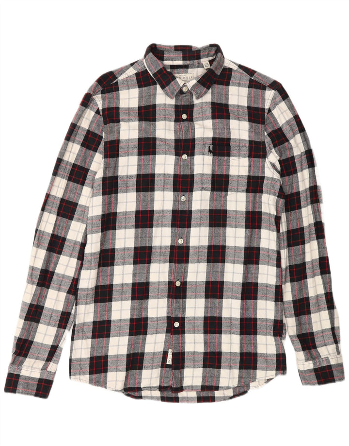 Cămașă Jack Wills pentru bărbați, cu tăiere clasică, din flanel, din bumbac negru mic