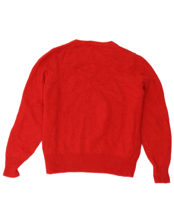 Pulover pentru femei Marks & Spencer, cu gât de barcă, UK 18 XL, lână de miel roșie