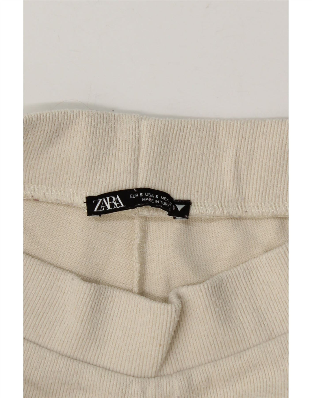 Pantaloni de trening din tricot Zara pentru femei UK 10 Small Off White