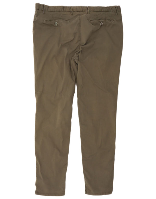 Massimo Dutti Pantaloni chino subțiri pentru bărbați EU 50 2XL W40 L30 Kaki Bumbac