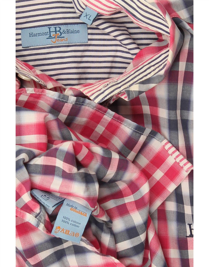 Cămașă pentru bărbați Harmont & Blaine XL, bumbac cu carouri roz