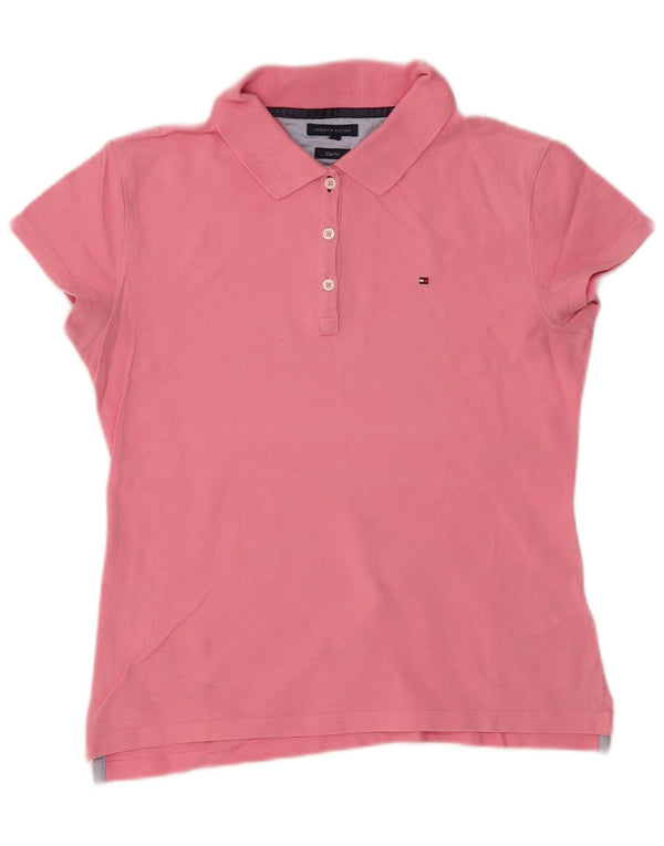 Cămașă polo Tommy Hilfiger pentru femei slim fit UK 14 mare bumbac roz