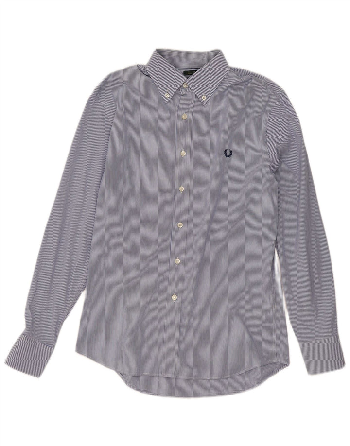 Cămașă pentru bărbați Fred Perry Slim Fit, bumbac cu dungi albastre medii, clasică