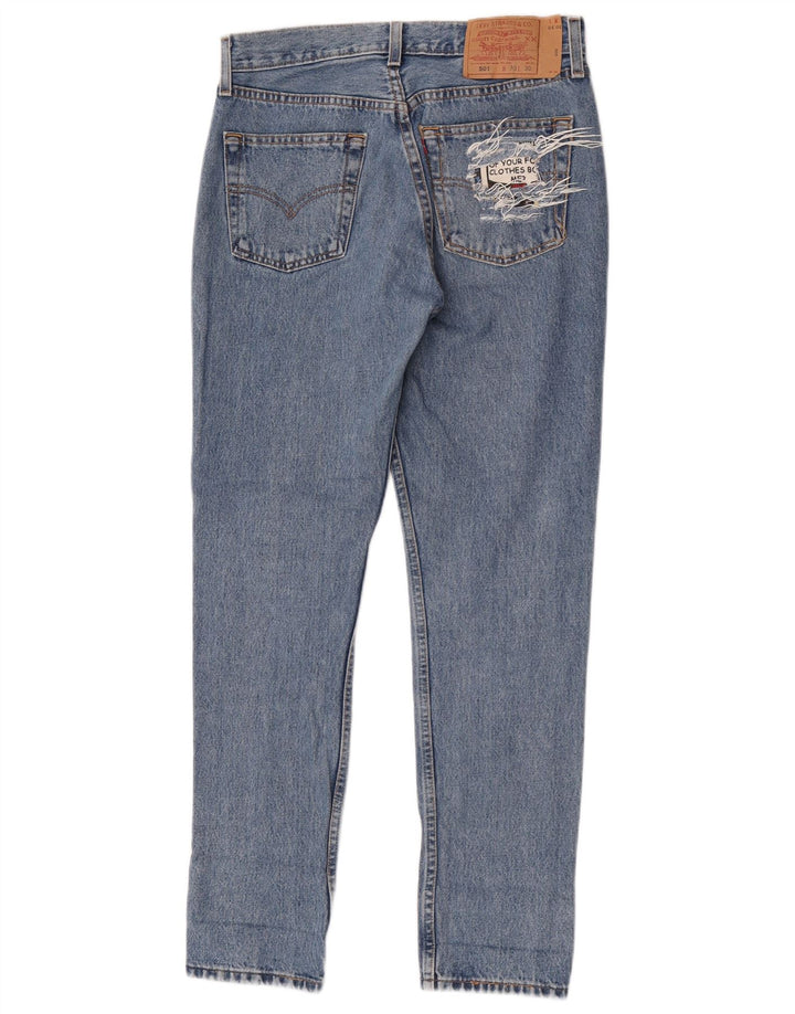 Blugi drepti distressed 501 Levi's pentru femei L30 L30 Bumbac albastru