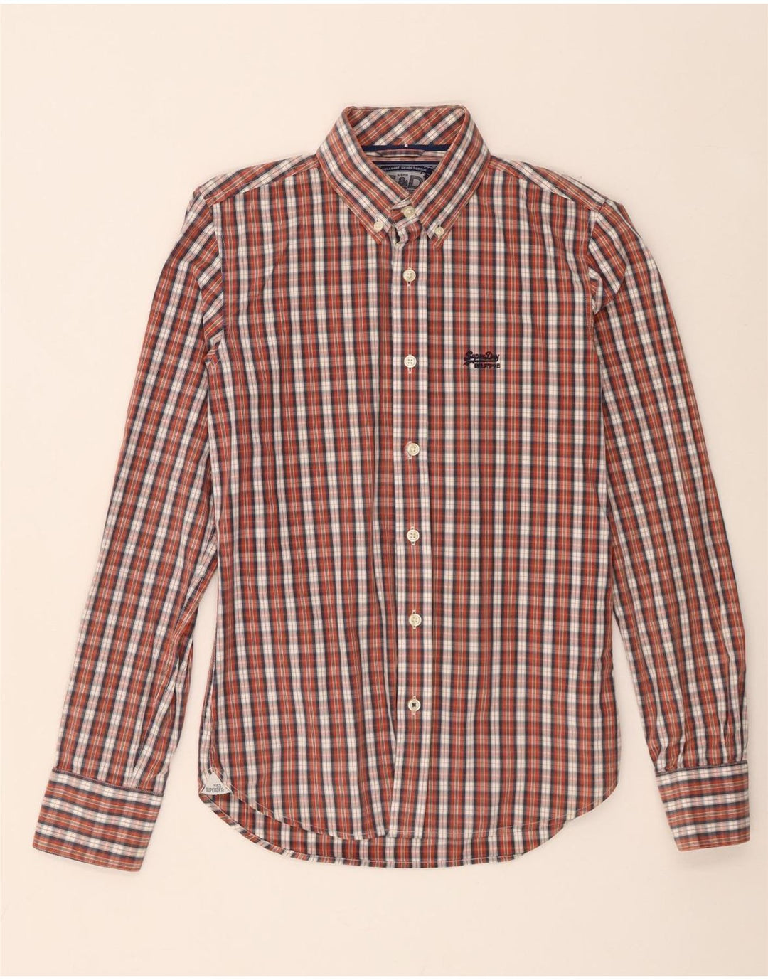 Cămașă pentru bărbați Superdry, bumbac cu carouri medii multicolore