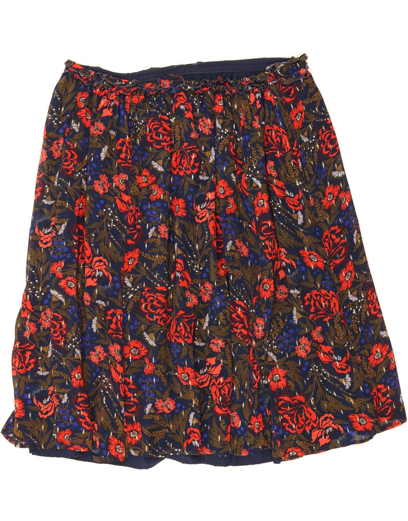 PER UNA Womens A-Line Skirt UK 16 Large W38 Blue Floral Vintage Per Una and Second-Hand Per Una from Messina Hembry 