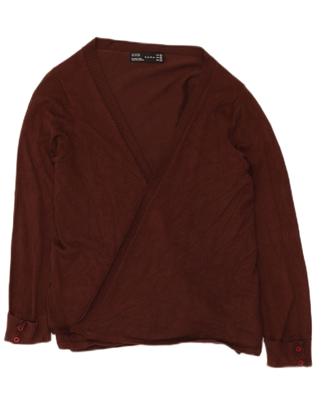Pulover cardigan Wrap pentru femei Zara UK 12, maro mediu, raion