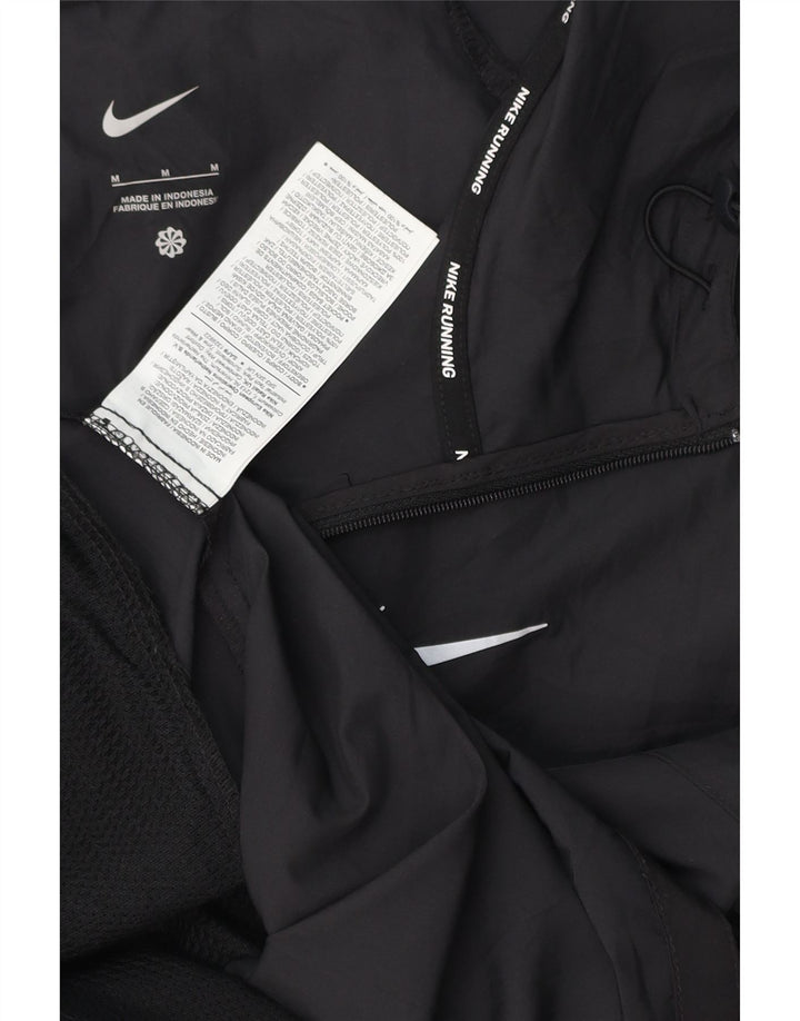 Jachetă de ploaie supradimensionată cu glugă NIKE pentru femei UK 14 Poliester mediu negru