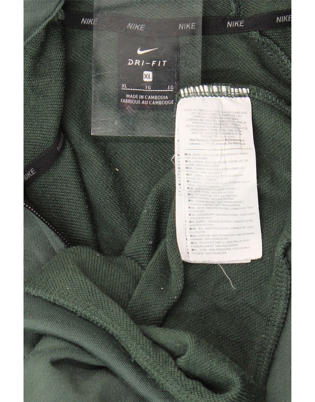 Pulover NIKE pentru bărbați Dri Fit, cu fermoar, poliester verde XL
