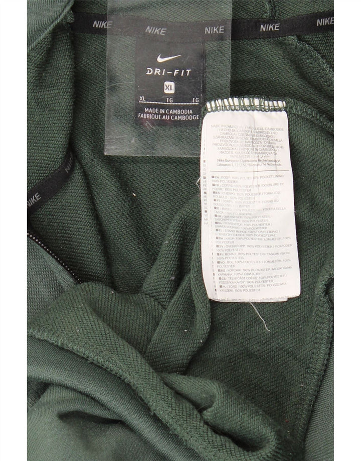 Pulover NIKE pentru bărbați Dri Fit, cu fermoar, poliester verde XL