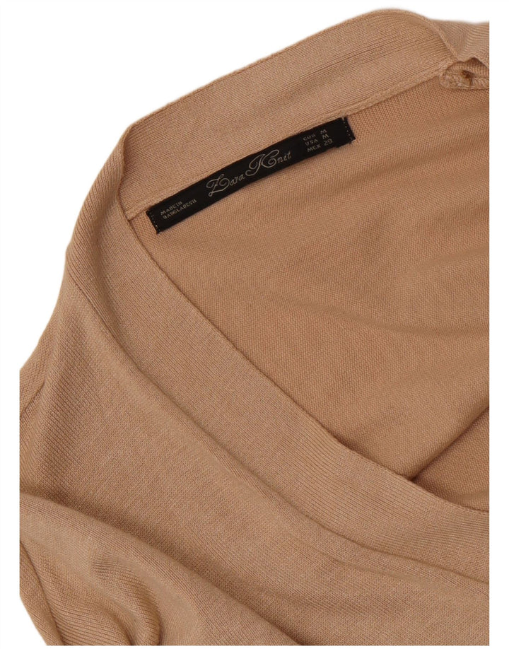Pulover cardigan deschis supradimensionat pentru femei Zara UK 14 Bej mediu