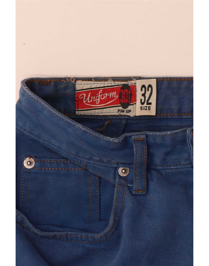 Uniforma Blugi conici pentru femei W32 L28 Bumbac albastru