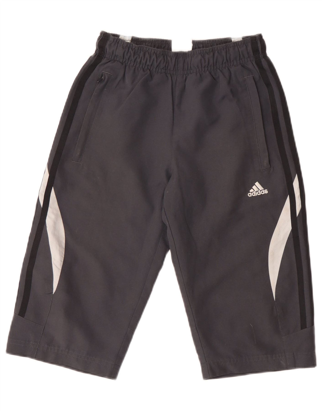 Pantaloni scurți sport Bermude Adidas pentru băieți 9-10 ani, gri, poliester color bloc