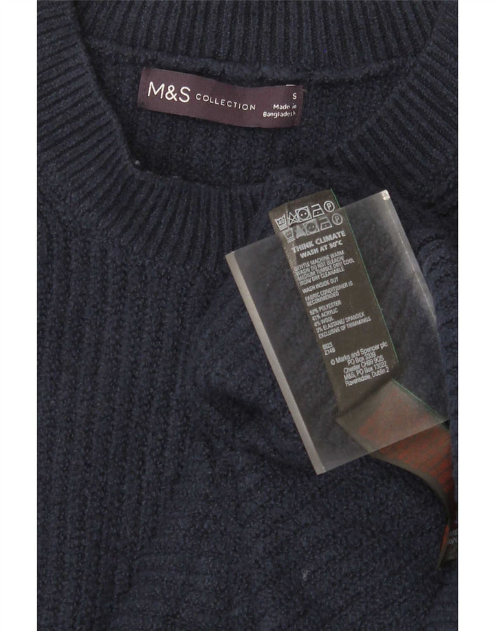 Rochie pulover cu mânecă lungă pentru femei Marks & Spencer, poliester bleumarin mic