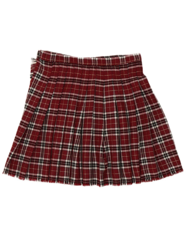 Fusta plisată Vintage W28 Burgundy Check