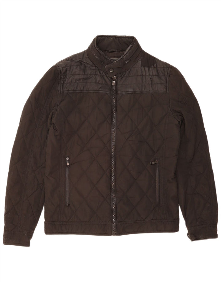 Jachetă matlasată cu glugă pentru bărbați ZARA UK 38 Medium Black