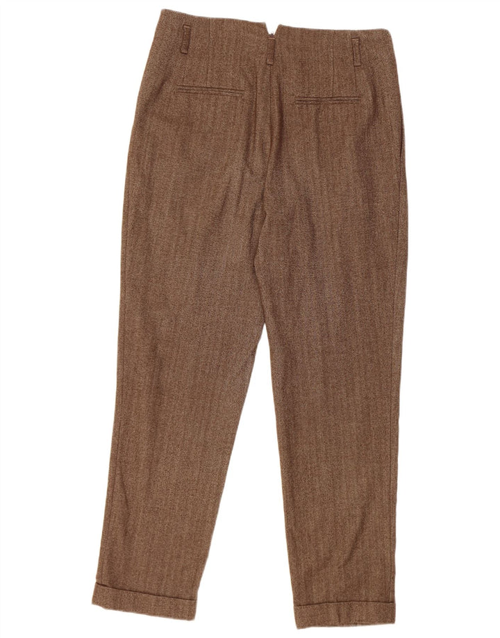 Pantaloni casual pentru femei Zara Mediu L28 L28 Maro Lână Herringbone