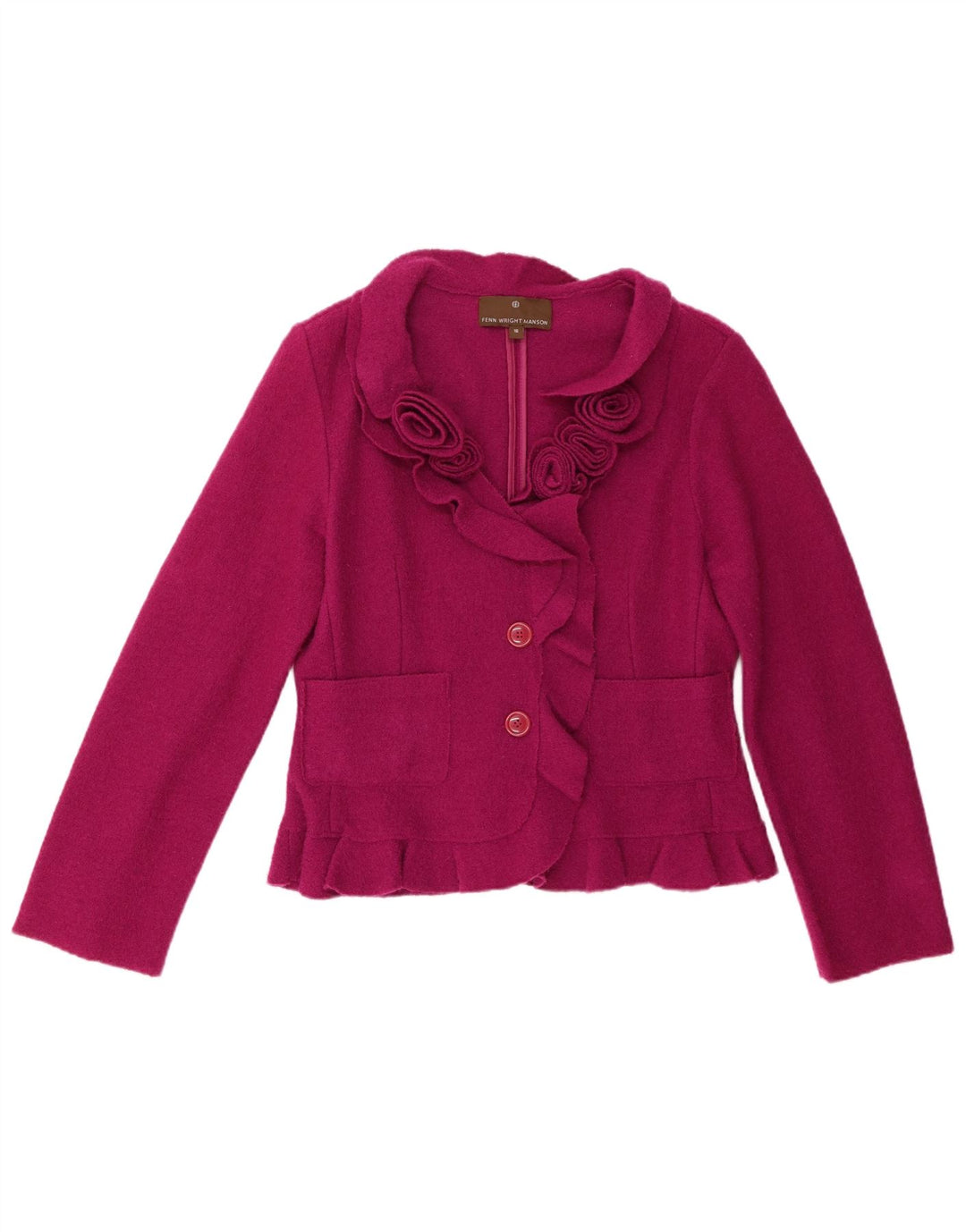 Jachetă pentru femei Fenn Wright Manson Blazer cu 2 nasturi UK 16, mare, roz, floral