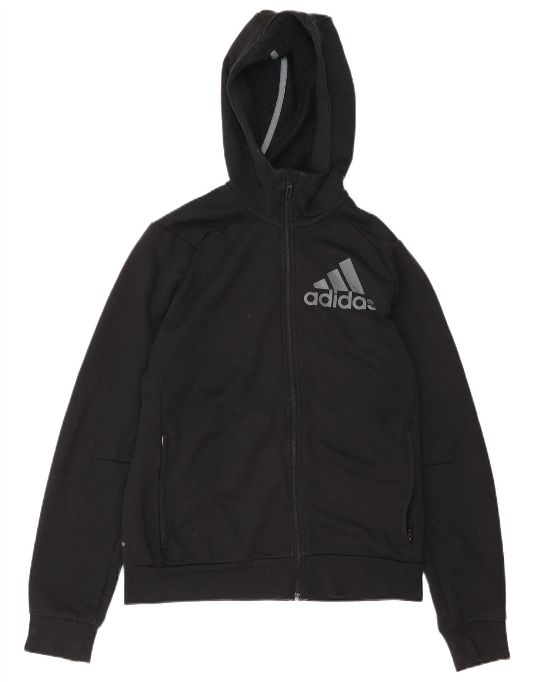 Pulover pentru bărbați Adidas Graphic, cu fermoar, poliester, negru