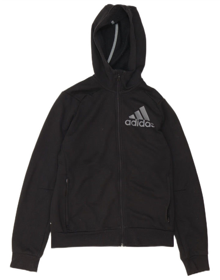 Pulover pentru bărbați Adidas Graphic, cu fermoar, poliester, negru
