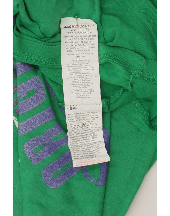 Tricou grafic Jack & Jones pentru bărbați Top din bumbac verde mediu