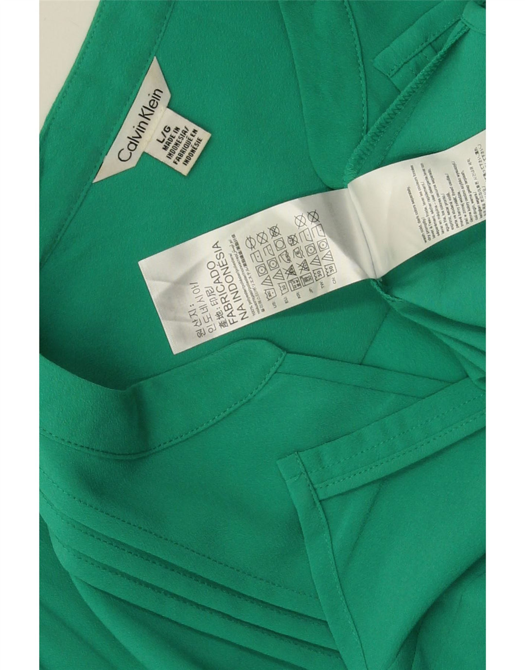 Bluză cămașă pentru femei Calvin Klein UK 16 Poliester verde mare