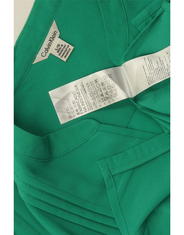Bluză cămașă pentru femei Calvin Klein UK 16 Poliester verde mare