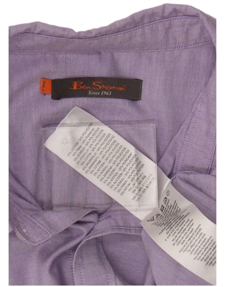 BEN SHERMAN Cămașă cu mânecă scurtă pentru bărbați, bumbac violet 3XL