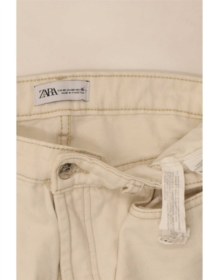 Blugi Drepți Femei Zara EU 40 Mediu L30 L27 Bumbac Alb