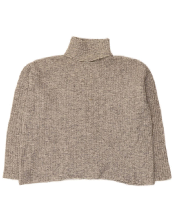 Massimo Dutti Pulover supradimensionat pentru femei cu gât rulat UK 10 Mic Gri