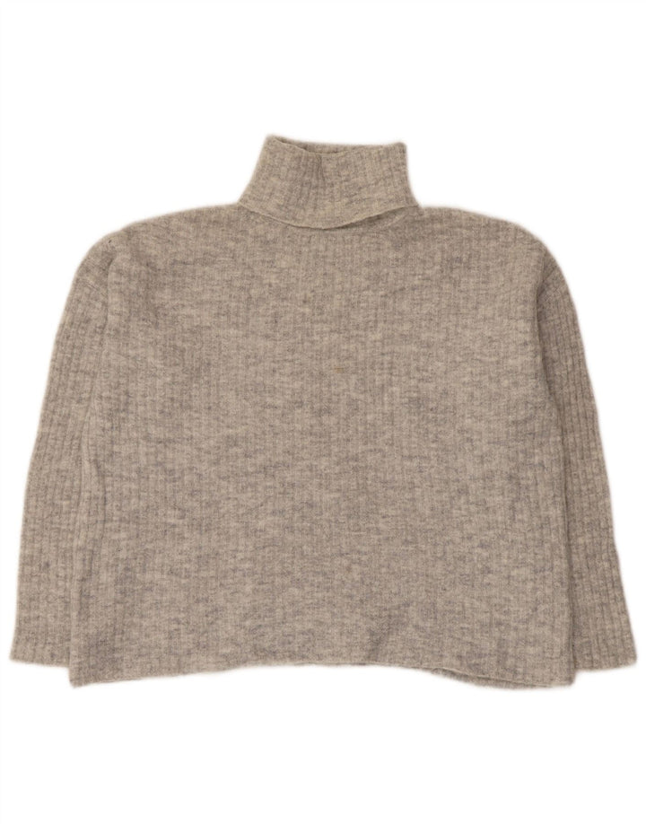Massimo Dutti Pulover supradimensionat pentru femei cu gât rulat UK 10 Mic Gri