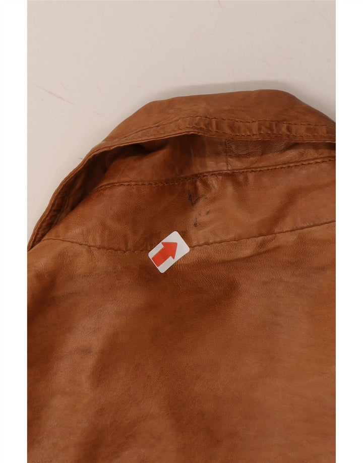 MAURITIUS Womens Leather Jacket EU 40 Medium Brown Vintage Mauritius and Second-Hand Mauritius from Messina Hembry 