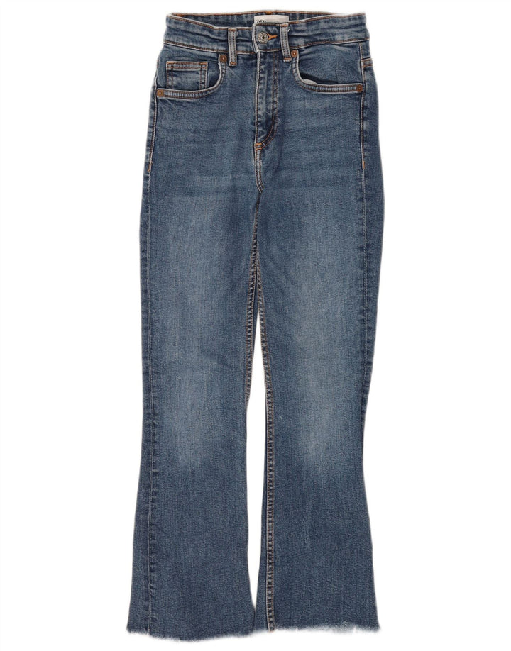 Blugi Zara Femei Bootcut EU 34 2XS W24 L26 Albastru