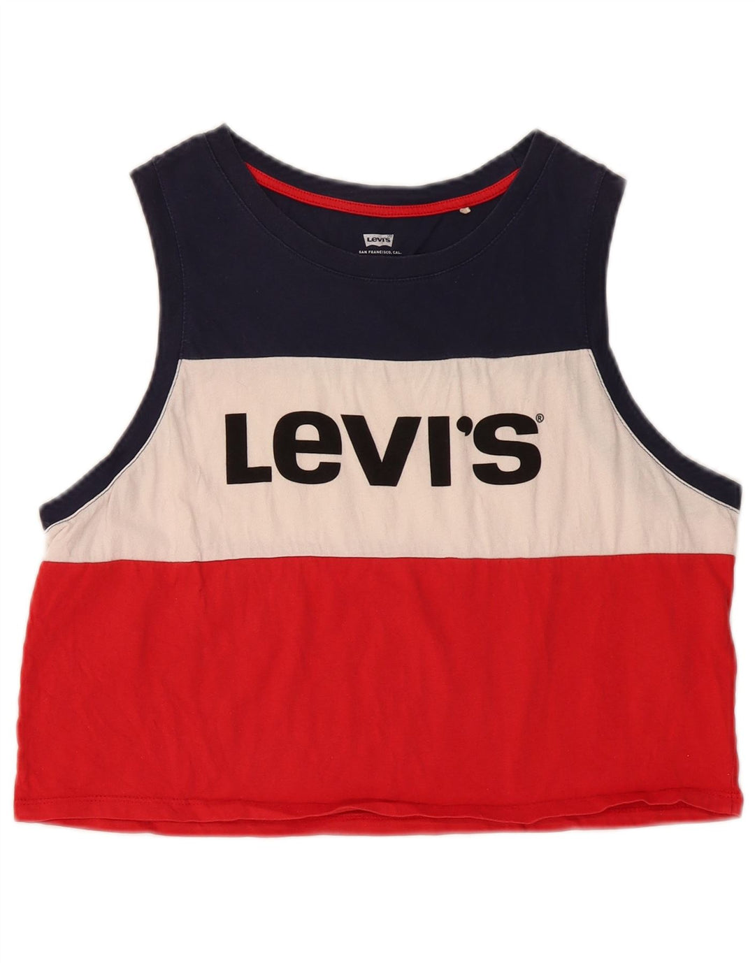 Top cu vestă cu grafică crop LEVI'S pentru femei UK 14, mare, multicolor, color block