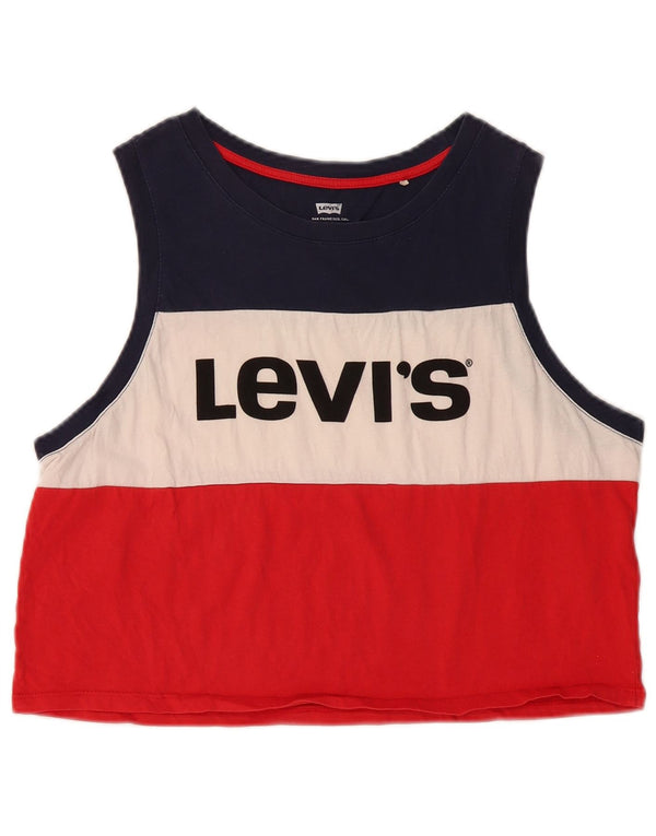 Top cu vestă cu grafică crop LEVI'S pentru femei UK 14, mare, multicolor, color block
