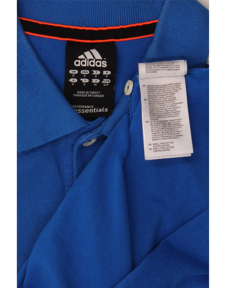Tricou polo Adidas Climalite pentru bărbați, bumbac albastru mic