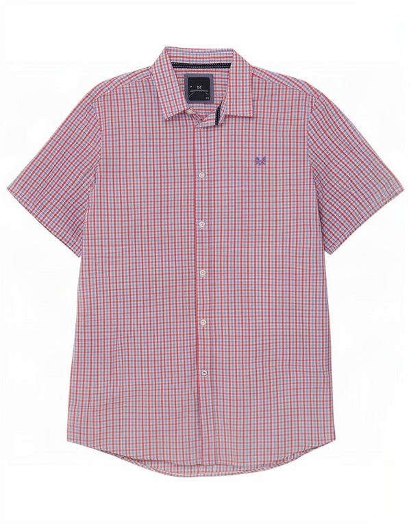 Crew Clothing Cămașă cu mânecă scurtă pentru bărbați 2XL, bumbac cu carouri roșii