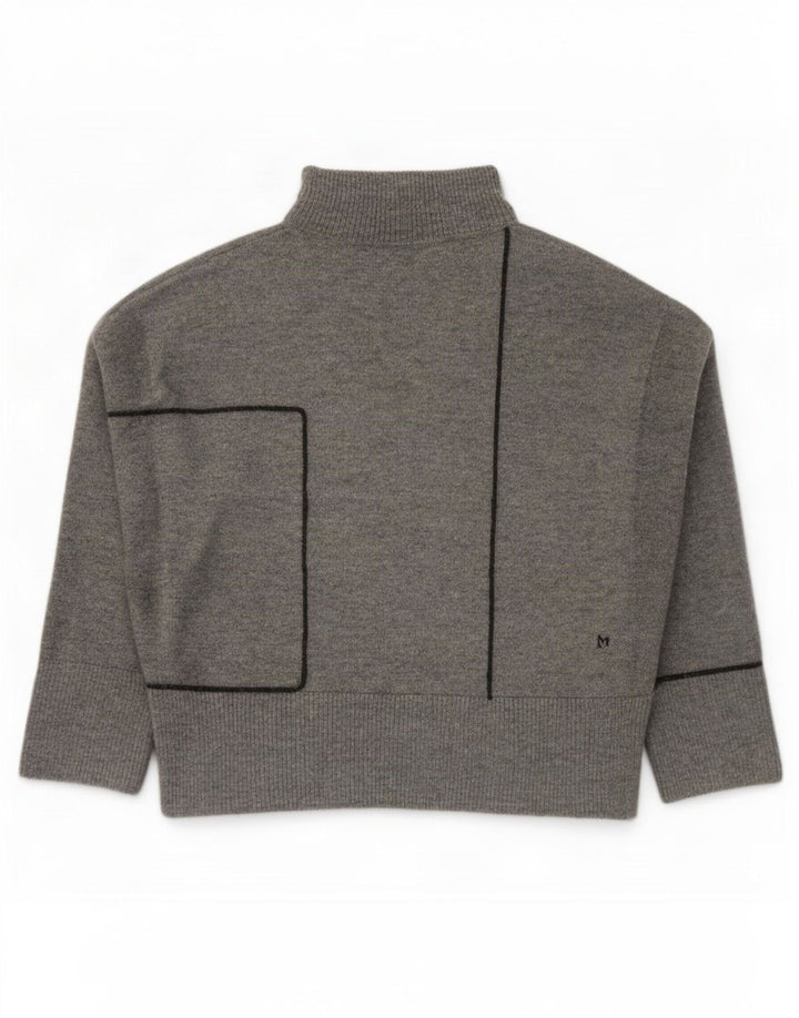 Pulover supradimensionat pentru femei Zara, cu gât rulat, UK 14, acrilic, gri mediu