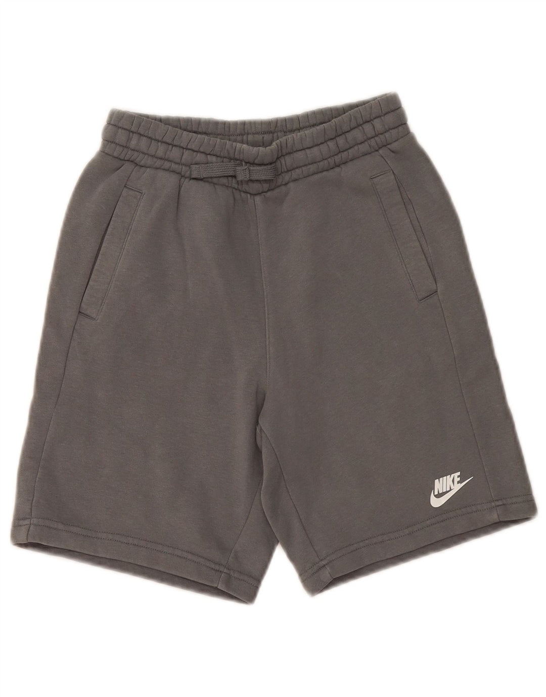 Pantaloni scurți sport pentru băieți NIKE 10-11 ani, bumbac gri mediu