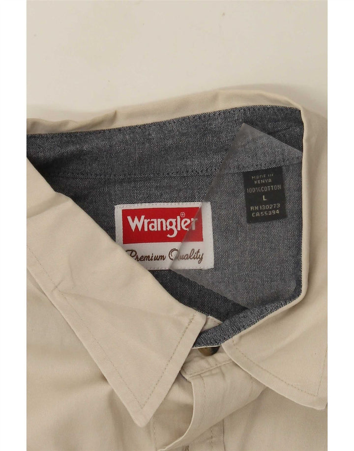 Cămașă cu mânecă scurtă pentru bărbați WRANGLER, bumbac mare, bej