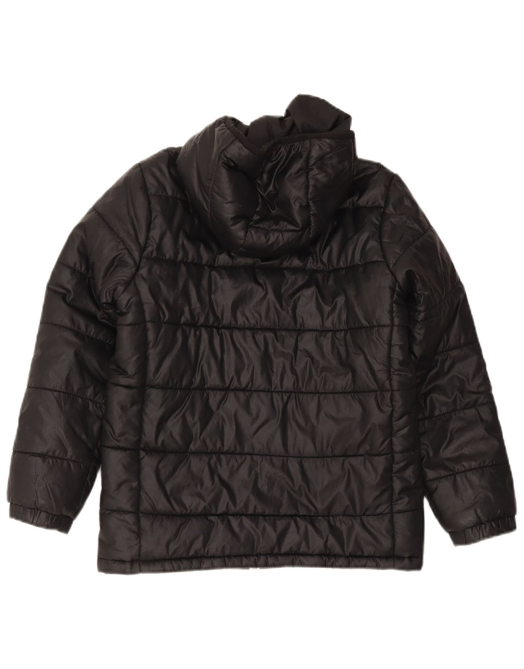 Jachetă căptușită cu glugă Adidas pentru băieți 11-12 ani, poliester negru