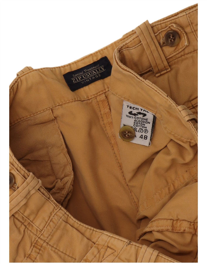 Pantaloni scurți chino vintage pentru bărbați IT 48 Medium W32 Bumbac galben
