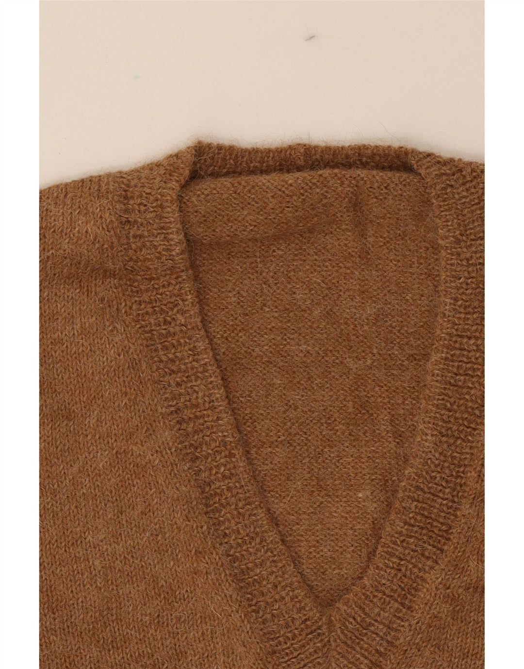 VINTAGE Womens V-Neck Jumper Sweater UK 14 Medium Brown Vintage Vintage and Second-Hand Vintage from Messina Hembry 