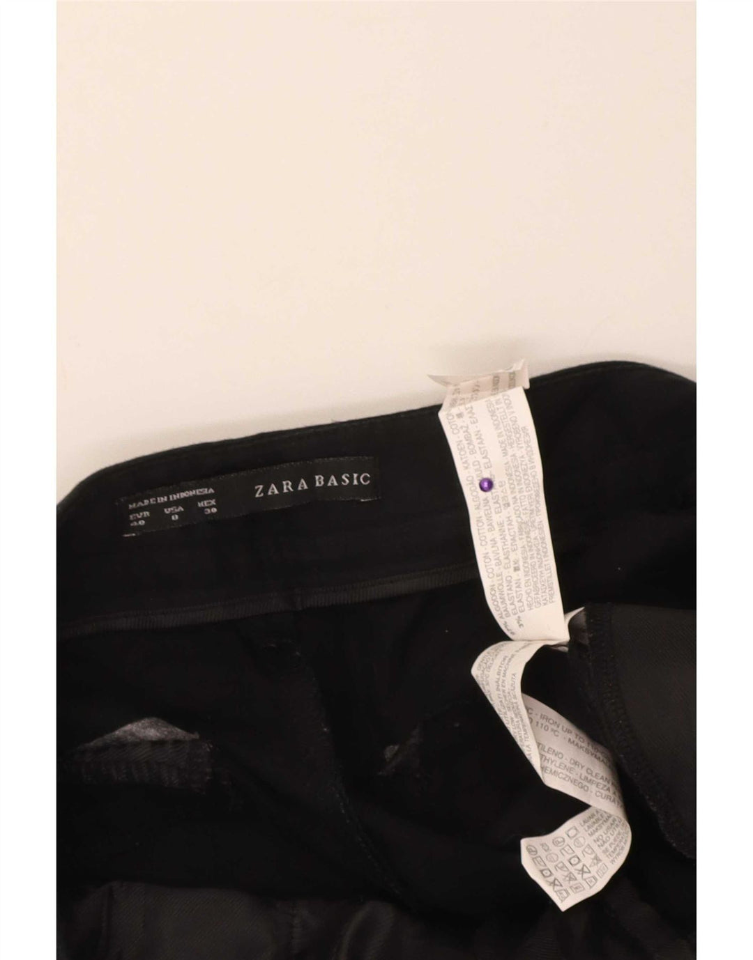 Pantaloni tăiați pentru femei Zara EU 40 Medium L30 L24 Bumbac negru