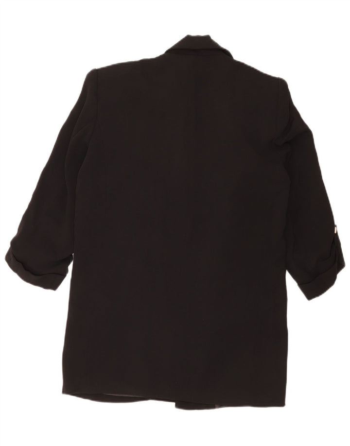 Jachetă pentru femei Zara, supradimensionată, cu mâneci 3/4, blazer deschis, UK 6 XS, poliester negru