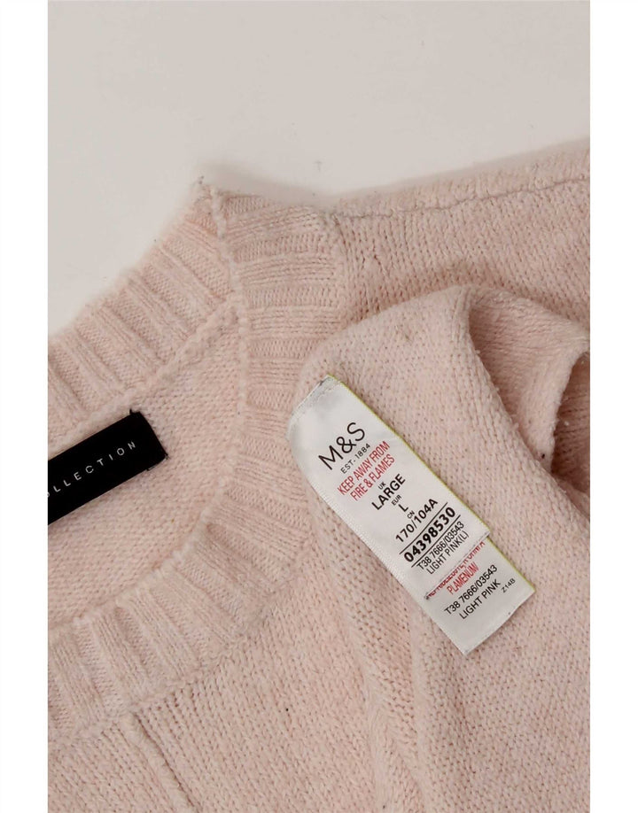 Marks & Spencer Pulover supradimensionat pentru femei cu gâtul turnat, UK 16, mare, roz
